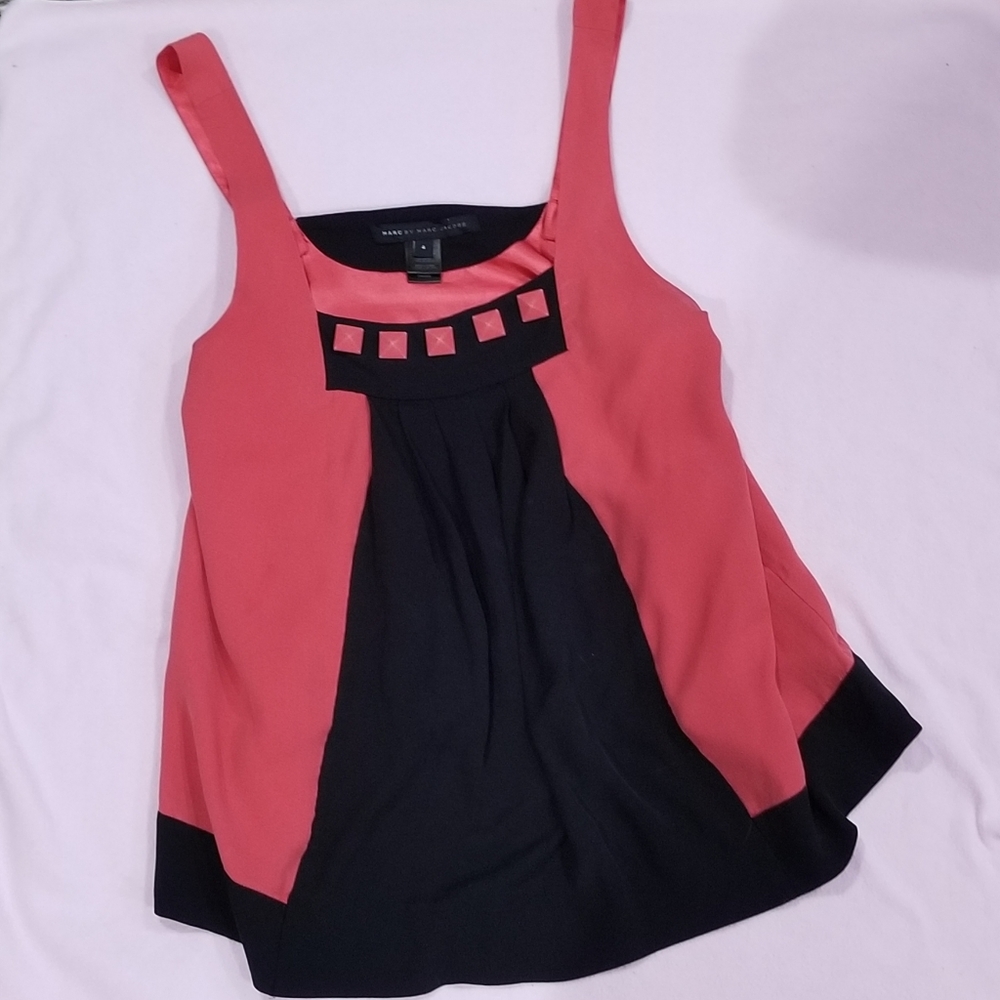 Marc by Marc Jacobs Red Black Flowy Tank - 4